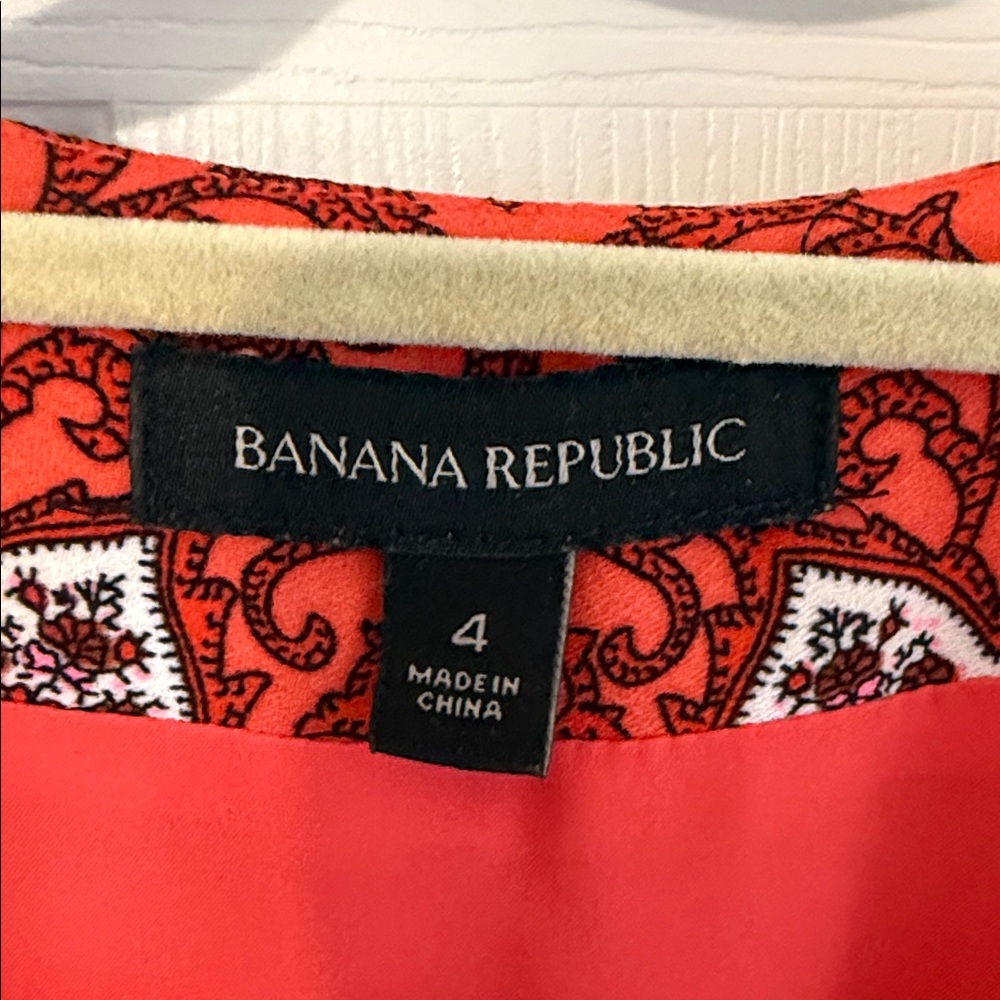 Banana Republic Paisley Coral/Red Romper size 4 - Picture 3 of 4